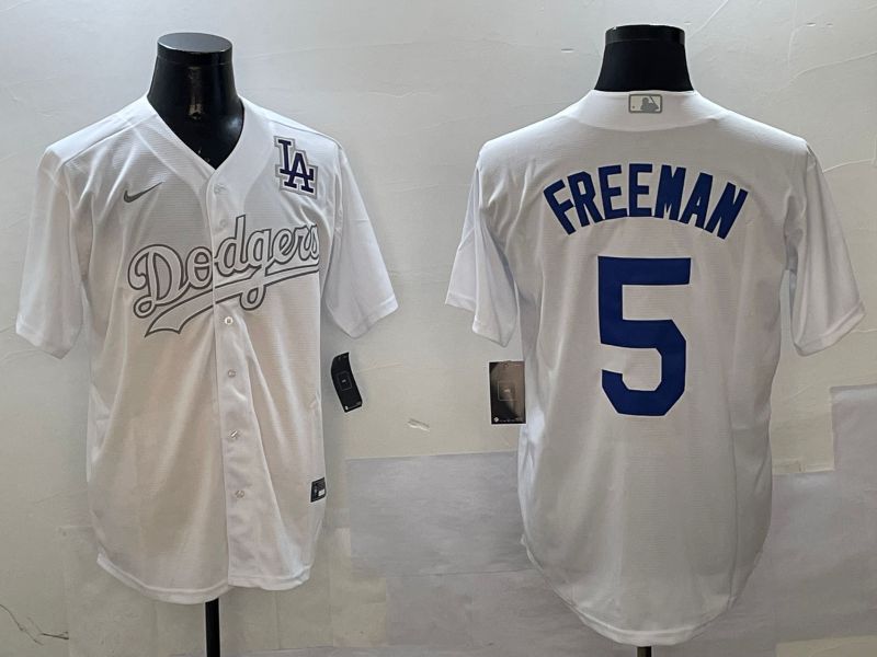 Men Los Angeles Dodgers #5 Freeman White Fashion Edition Game 2025 Nike MLB Jersey style 7->los angeles dodgers->MLB Jersey